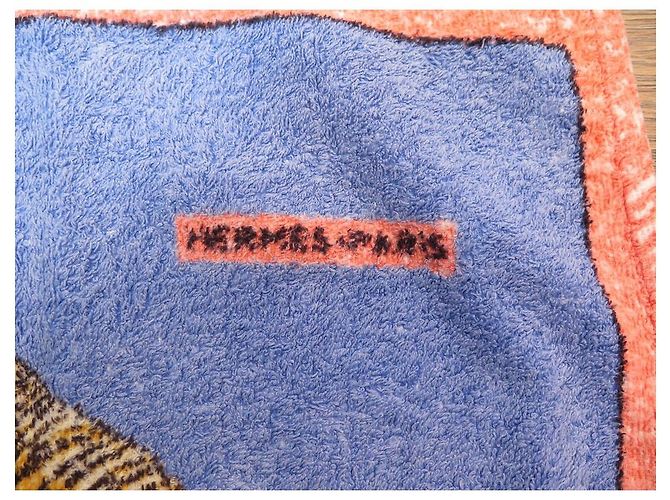 Hermès HERMES FISH TOWEL 90 x 65 CM IN BLUE COTTON BLUE BATH TOWEL - view 3
