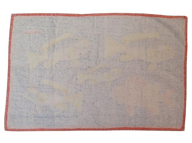 Hermès HERMES FISH TOWEL 90 x 65 CM IN BLUE COTTON BLUE BATH TOWEL - view 4