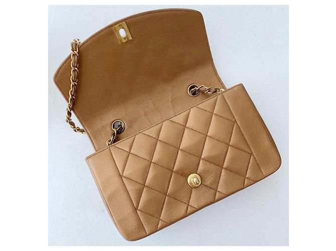 Chanel Diana Borsa Piccola in Agnello Trapuntata Bronzo - vista 7