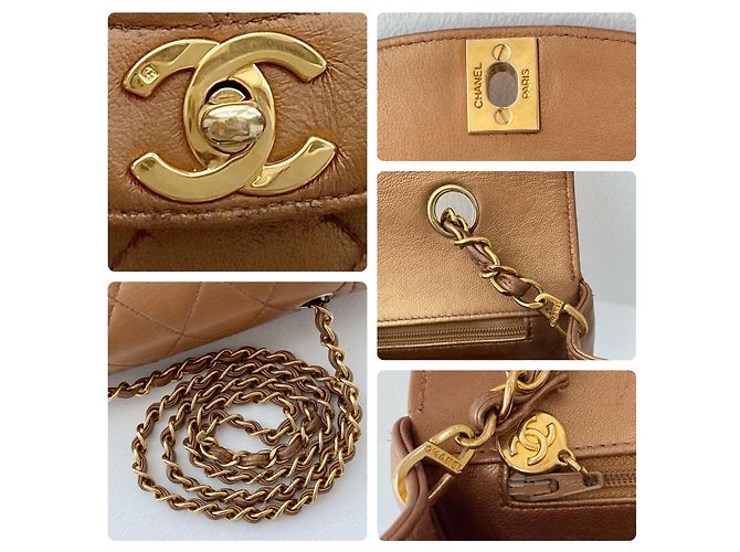 Chanel Diana Borsa Piccola in Agnello Trapuntata Bronzo - vista 9