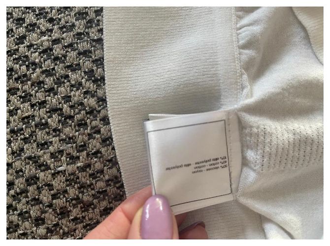 Cambon Chanel authentischer Tennisrock mit Monogramm-Logo Weiß Grau - Ansicht 5