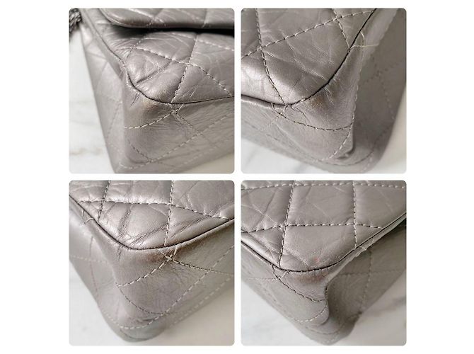 Chanel 2.55 Reissue em couro de vitelo acolchoado prateado 227 Prata - vista 6