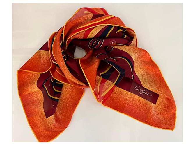 Cartier Sciarpa 90 X 90 cm Rosso Bordò - vista 2