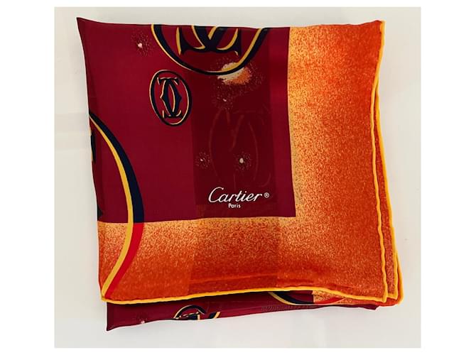 Cartier Sciarpa 90 X 90 cm Rosso Bordò - vista 3