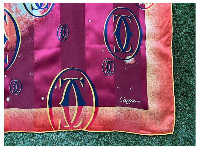 Cartier Sciarpa 90 X 90 cm Rosso Bordò - vista 4