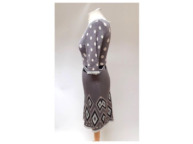 Temperley London Vestido de seda de punto Temperley Plata Multicolor - vista 3