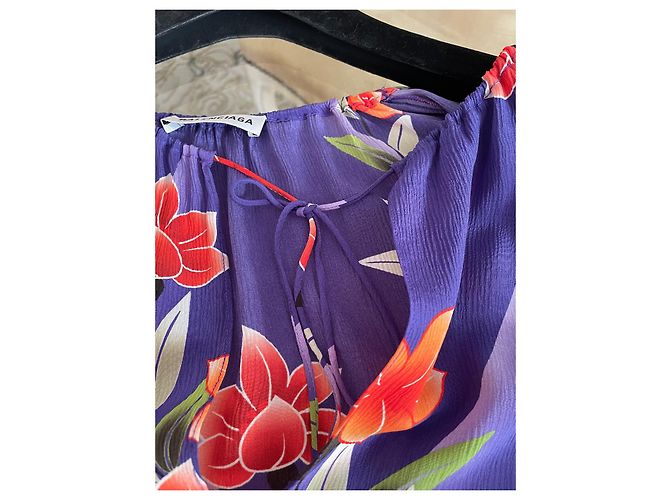 Top de seda Balenciaga morado Púrpura - vista 2