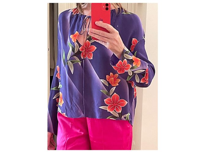 Top de seda Balenciaga morado Púrpura - vista 5