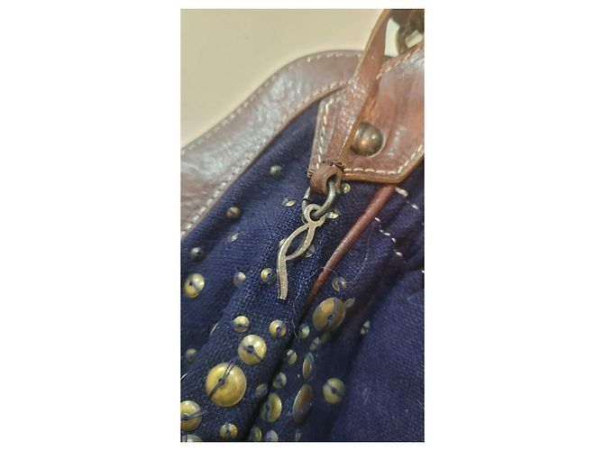 Christian Louboutin borsa tote bag Marrone Blu scuro - vista 10