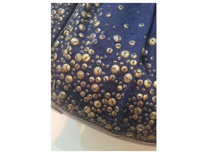 Christian Louboutin borsa tote bag Marrone Blu scuro - vista 13