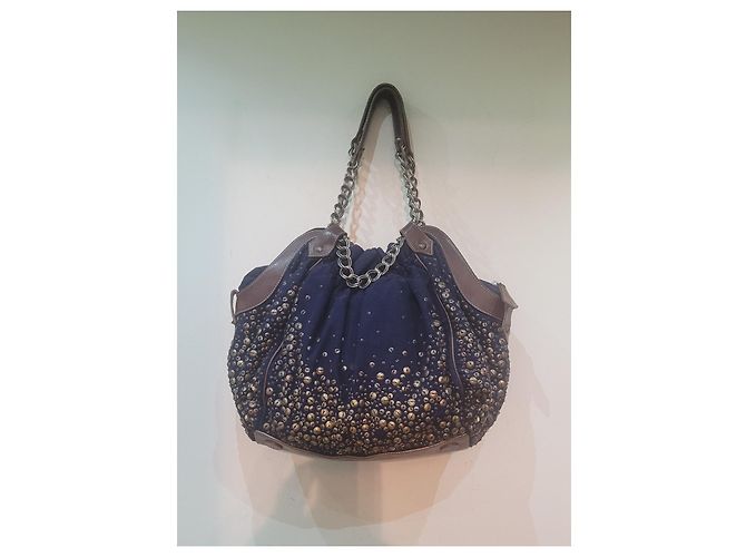 Christian Louboutin borsa tote bag Marrone Blu scuro - vista 9