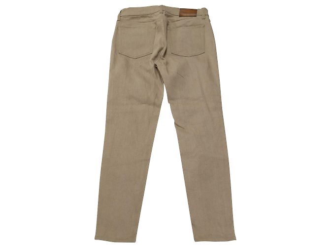 Vaqueros Ralph Lauren de corte recto en denim de algodón beige - vista 2
