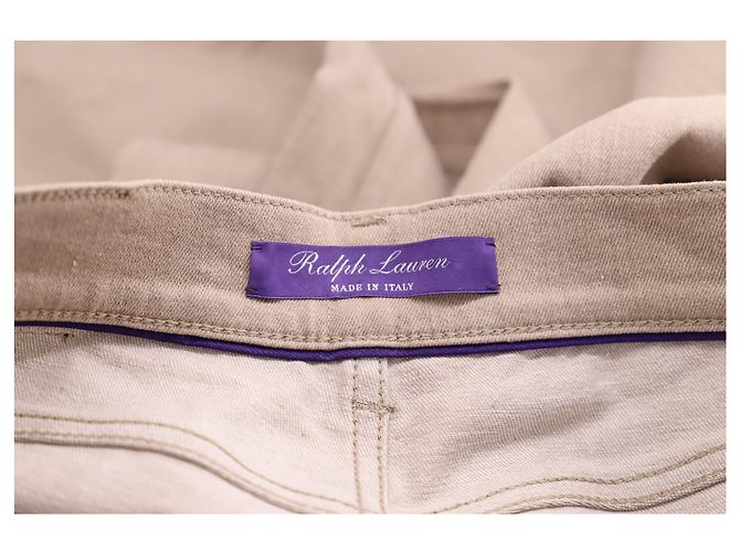 Vaqueros Ralph Lauren de corte recto en denim de algodón beige - vista 3