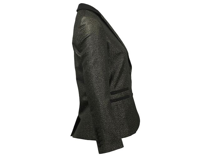 Zadig & Voltaire Vedax Dore Structured Metallic Blazer in Black Acrylic - view 2
