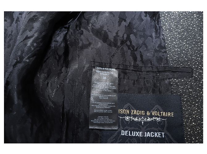 Zadig & Voltaire Vedax Dore Structured Metallic Blazer in Black Acrylic - view 6