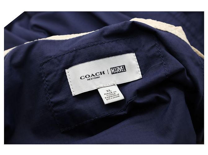 Giacca a vento Coach X Marvel in nylon blu navy - vista 2