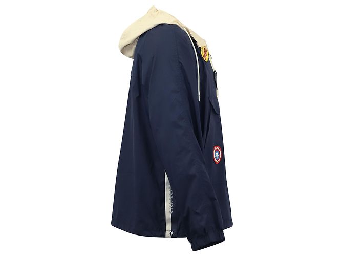 Giacca a vento Coach X Marvel in nylon blu navy - vista 3