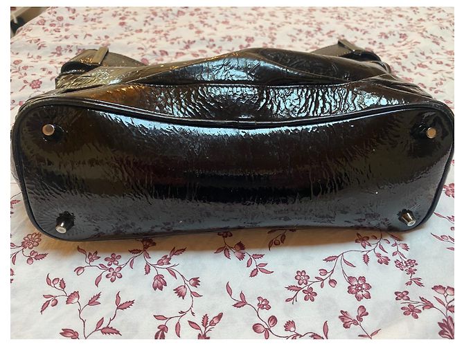 Autre Marque Borsa Burberry in vernice nera a spalla Nero - vista 3
