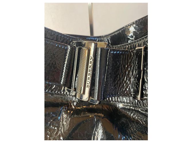Autre Marque Borsa Burberry in vernice nera a spalla Nero - vista 5