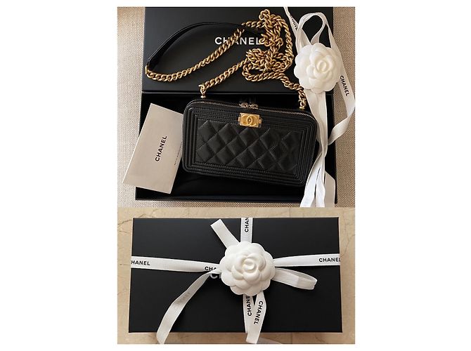 Boy Chanel Cartera con cadena dorada para teléfono de niño con cadena Negro - vista 11