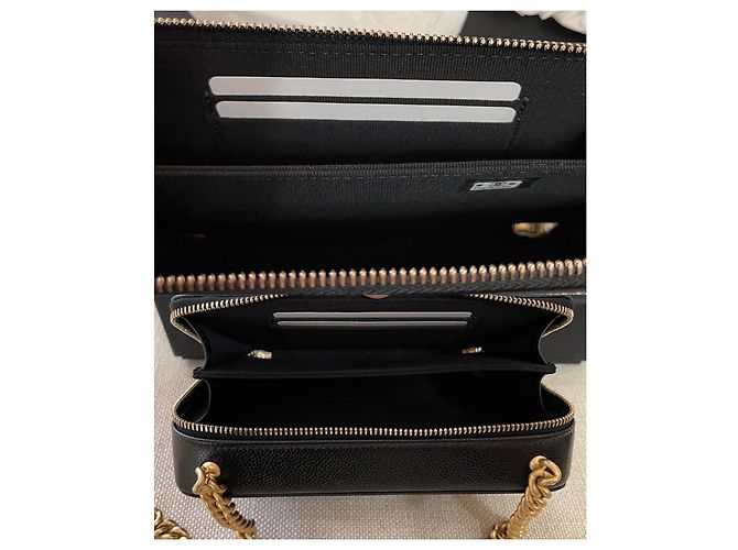 Boy Chanel Cartera con cadena dorada para teléfono de niño con cadena Negro - vista 7