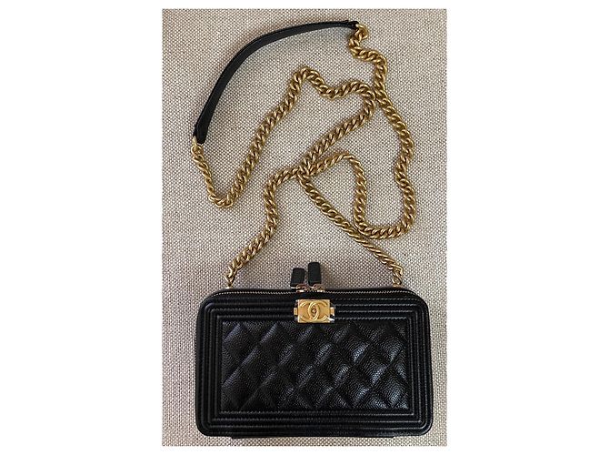 Boy Chanel Cartera con cadena dorada para teléfono de niño con cadena Negro - vista 9