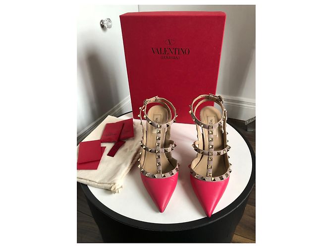 Valentino Rockstud Pumps Rosa Leder Größe 39 Pink - Ansicht 2