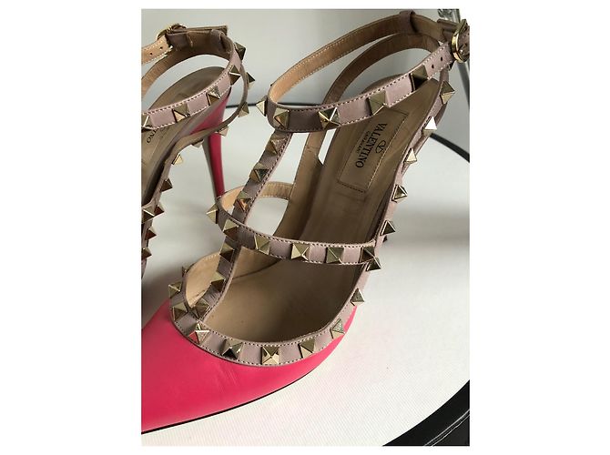 Valentino Rockstud Pumps Rosa Leder Größe 39 Pink - Ansicht 6