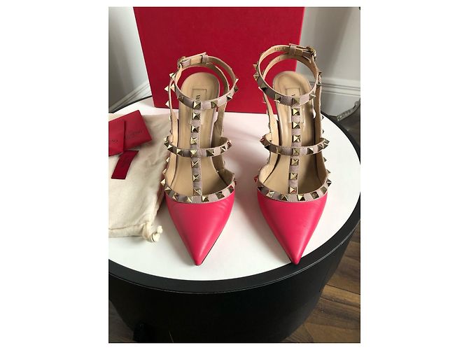 Valentino Rockstud Pumps Rosa Leder Größe 39 Pink - Ansicht 8