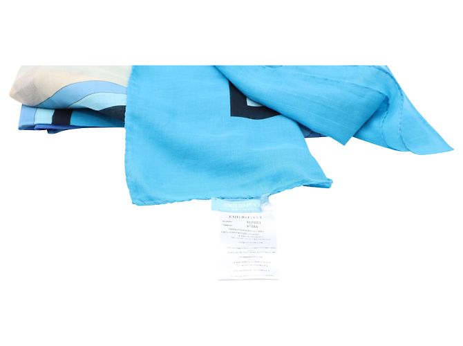 Emilio Pucci Organic Printed Pareo Sarong in Blue Cotton - view 3
