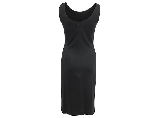 Escada by Margaretha Ley Abito senza maniche ricamato con elefante in rayon nero - vista 3