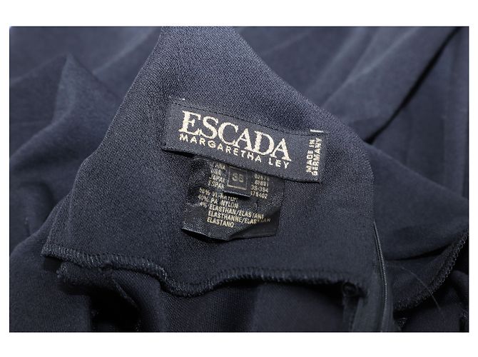 Escada by Margaretha Ley Abito senza maniche ricamato con elefante in rayon nero - vista 4