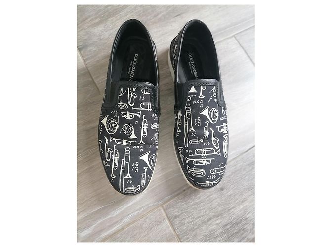 Dolce & Gabbana Slip on con stampa tromba Sneaker bassa Nero - vista 3