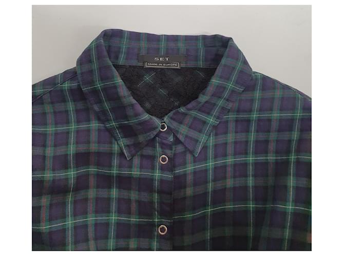 Camicia Tartan Set in Cotone Multicolore - vista 5