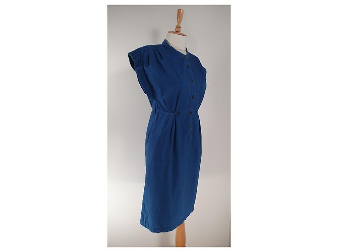 Vestido Tara Jarmon azul de algodón - vista 3