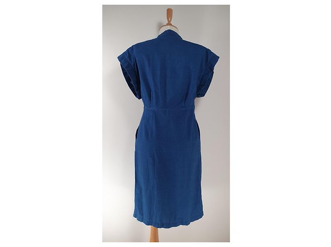 Vestido Tara Jarmon azul de algodón - vista 4