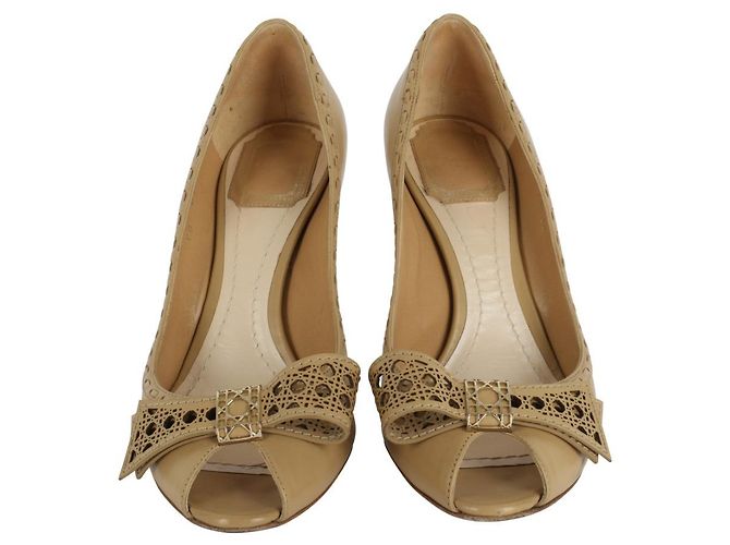 Zapato de salón Peep Toe Clair Cannage beige de Dior - vista 10