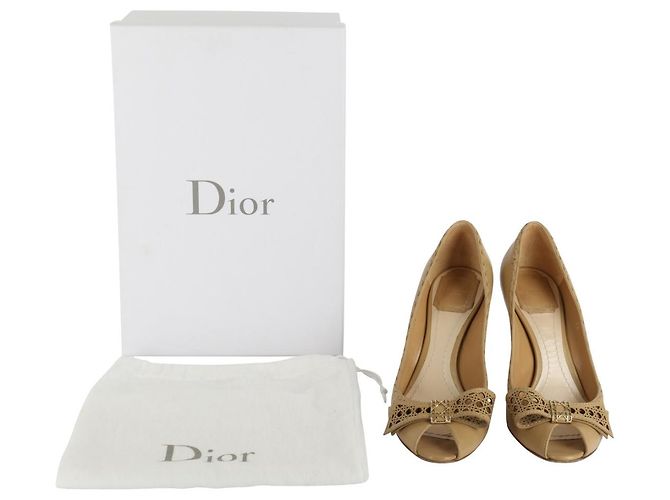 Zapato de salón Peep Toe Clair Cannage beige de Dior - vista 7
