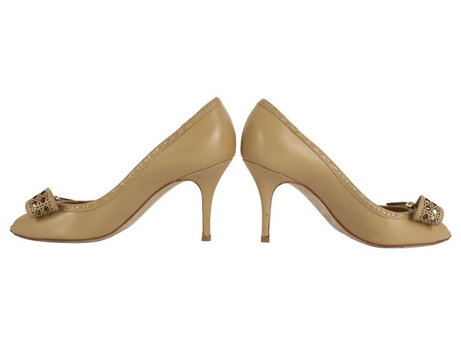 Zapato de salón Peep Toe Clair Cannage beige de Dior - vista 9