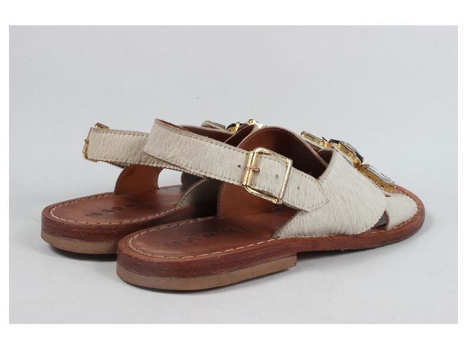 Sandali Marni con cristalli. Marrone Beige - vista 14