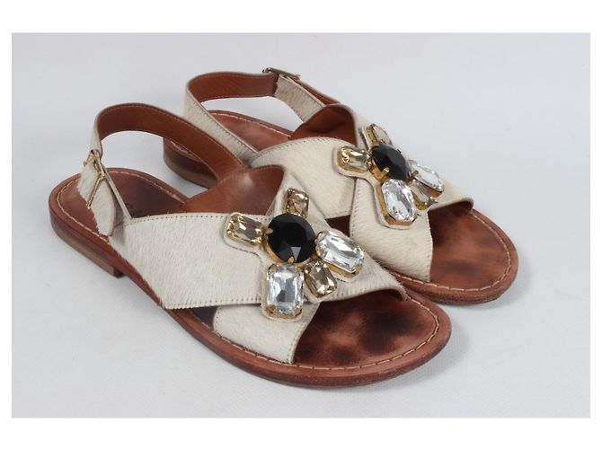 Sandali Marni con cristalli. Marrone Beige - vista 4