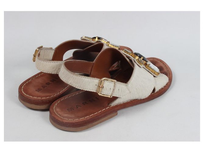 Sandali Marni con cristalli. Marrone Beige - vista 7