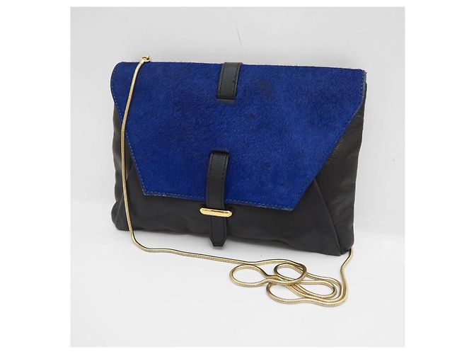 Pochette Reiss con catena a tracolla blu - vista 3