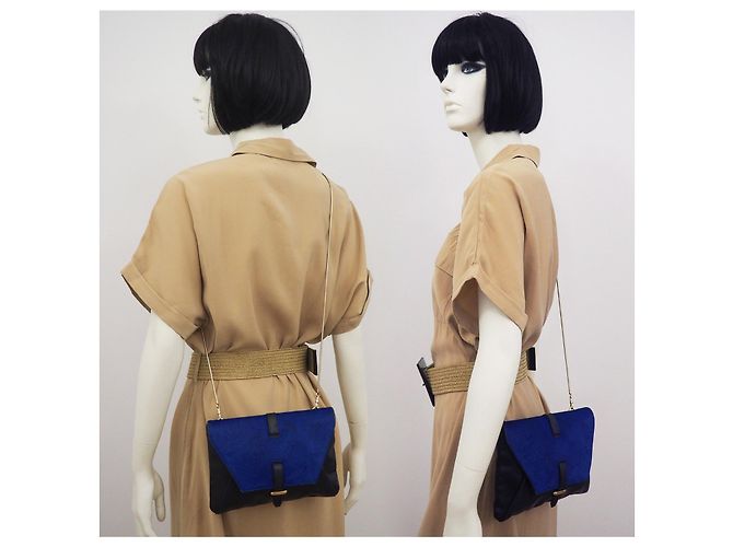 Pochette Reiss con catena a tracolla blu - vista 6