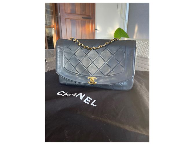 Borsa Chanel Diana Nera in Agnello Nappa Nero - vista 3