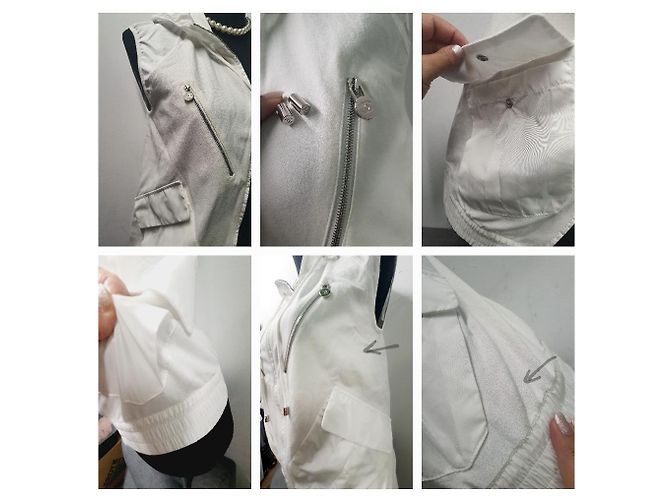 Chaleco blanco Chanel algodón poliéster 40 Plata - vista 4