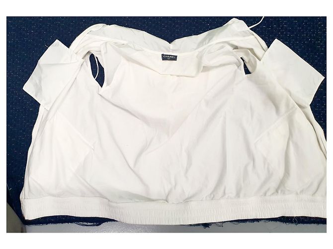 Chaleco blanco Chanel algodón poliéster 40 Plata - vista 6