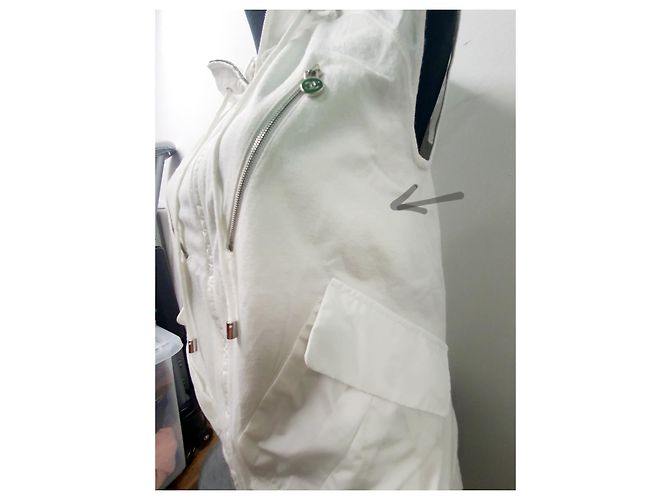 Chaleco blanco Chanel algodón poliéster 40 Plata - vista 8