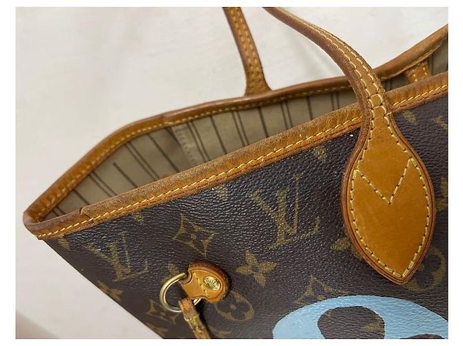 Louis Vuitton Neverfull Multicor Castanho escuro - vista 2