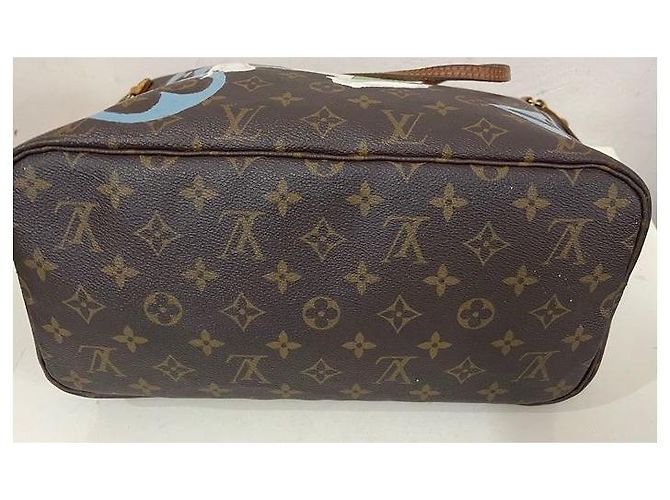 Louis Vuitton Neverfull Multicor Castanho escuro - vista 3